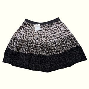 Red Valentino Black & Pink Abstract Floral Print A-Line Skirt EU 46 US 12 NWT